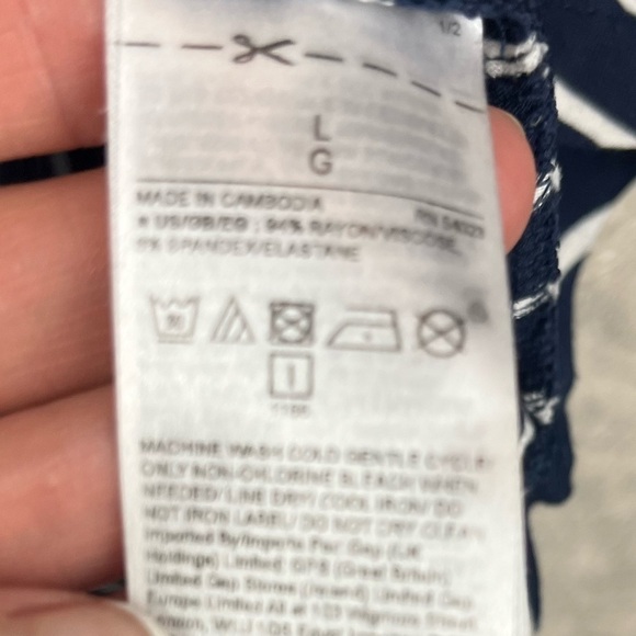 GAP Luxe Navy Striped Nautical Crew Neck Long Sleeve Size Large Preppy Prep - Picture 5 of 13